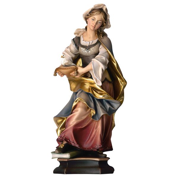 Picture of Saint Julia of Corsica with dove wooden Statue cm 25 (9,8 inch) painted with oil colours Val Gardena