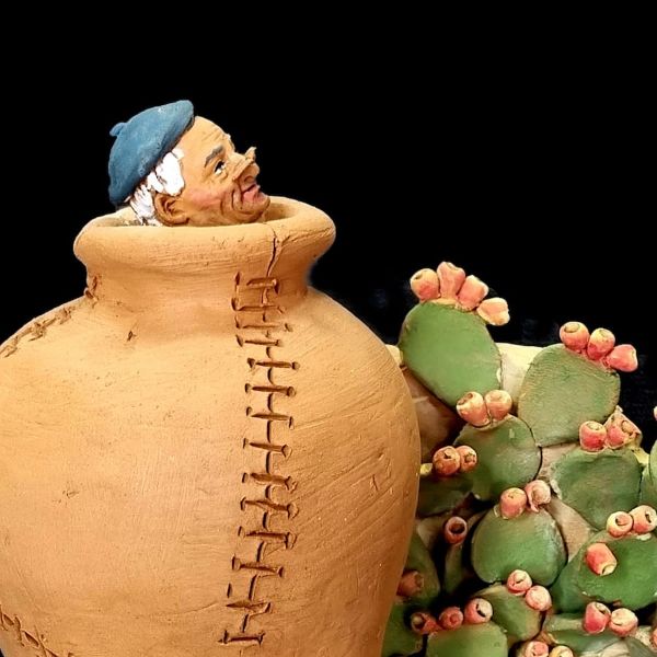 Picture of The Jar cm (by Pirandello) Velardita Nativity 16 cm (6,3 inch) sicilian terracotta 