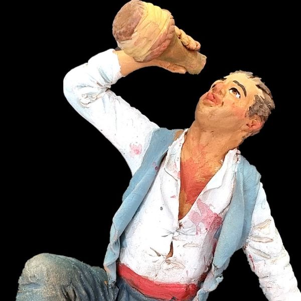 Picture of Drunk Husband Velardita Nativity 16 cm (6,3 inch) sicilian terracotta 