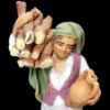 Imagen de Pastor con Viga de Leña Belén Velardita 16 cm siciliano terracota 