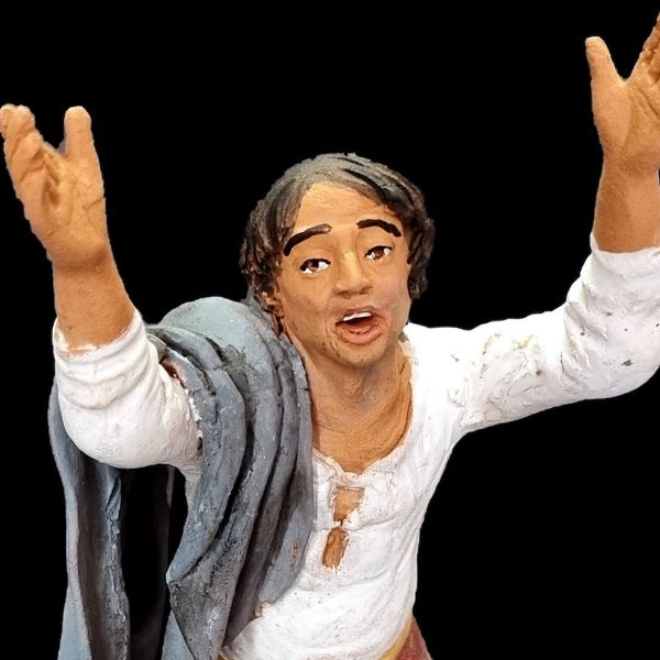 Imagen de Pastor Asombrado Belén Velardita 16 cm siciliano terracota 