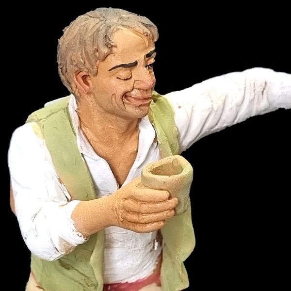 Picture of Drunk Man (for Tavern Group) Velardita Nativity 16 cm (6,3 inch) sicilian terracotta 