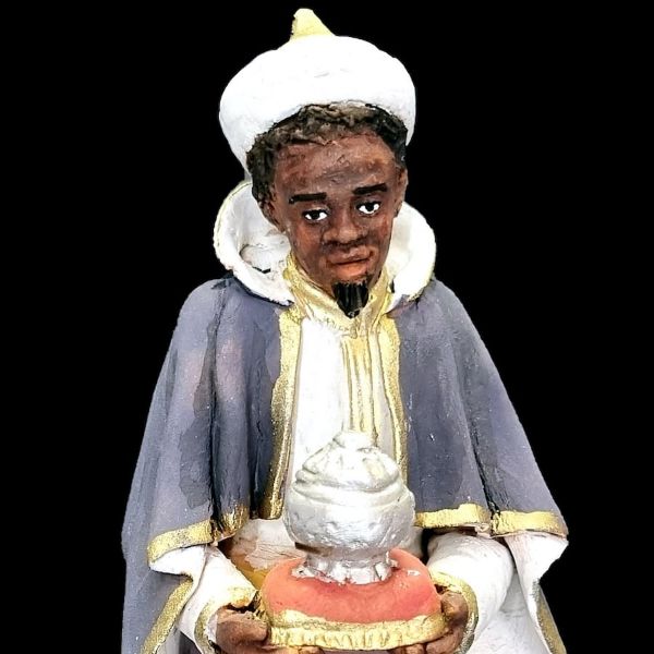Picture of Black Wise King cm 16 (6,3 inch) Velardita Sicilian Nativity in Terracotta 