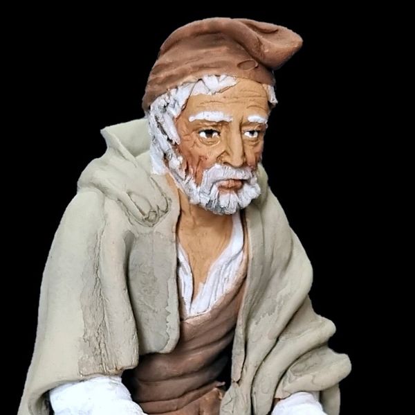 Imagen de Tío Gennaro calentándose las manos Belén Velardita 16 cm siciliano terracota 