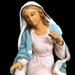 Picture of Mary / Madonna cm 16 (6,3 inch) Velardita Sicilian Nativity in Terracotta 