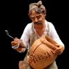 Picture of Dish-repairer sitting Velardita Nativity 16 cm (6,3 inch) sicilian terracotta 