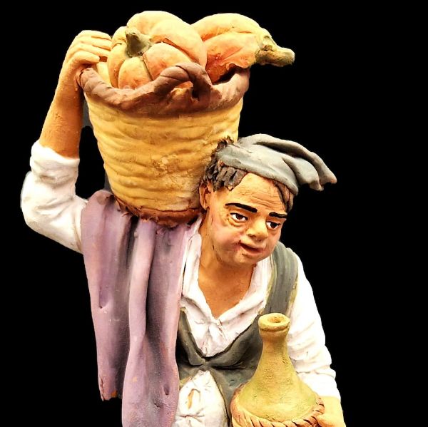 Picture of Shepherd with pumpkins Velardita Nativity 21 cm (8,3 inch) sicilian terracotta 