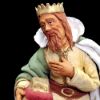 Imagen de Rey Mago Sarraceno arrodillado Belén Velardita 21 cm siciliano terracota 