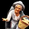 Immagine di Vecchietta gobba con paniere Presepe Velardita 21 cm originale siciliano terracotta 