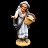 Immagine di Vecchietta gobba con paniere Presepe Velardita 21 cm originale siciliano terracotta 