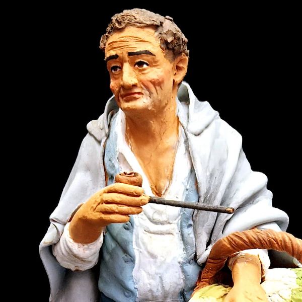 Immagine di Pastore con finocchi Presepe Velardita 21 cm originale siciliano terracotta 