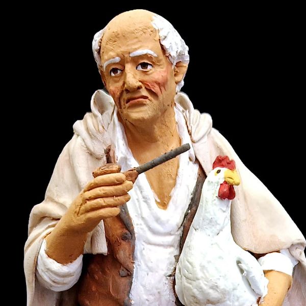 Picture of Shepherd with Hen Velardita Nativity 21 cm (8,3 inch) sicilian terracotta