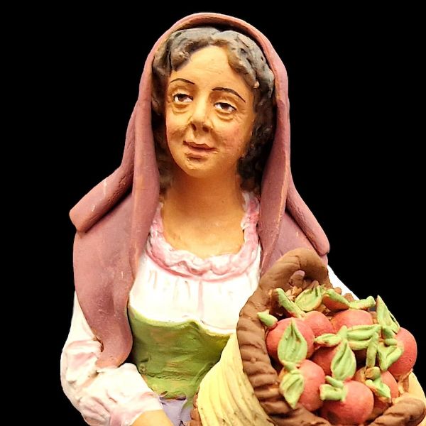 Picture of Woman with Oranges Velardita Nativity 21 cm (8,3 inch) sicilian terracotta