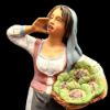 Picture of Woman with Cauliflower Basket Velardita Nativity 21 cm (8,3 inch) sicilian terracotta