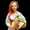 Picture of Woman with Grape Basket Velardita Nativity 21 cm (8,3 inch) sicilian terracotta