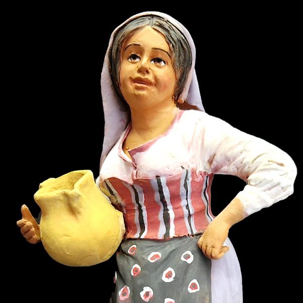 Immagine di Locandiera Presepe Velardita 21 cm originale siciliano terracotta 