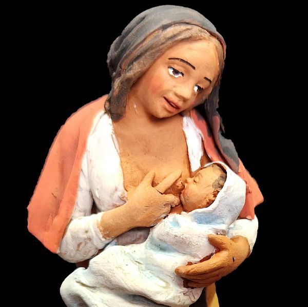 Picture of Stefania nursing woman Velardita Nativity 16 cm (6,3 inch) sicilian terracotta 