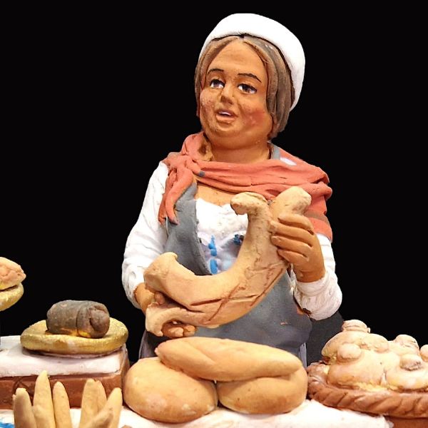 Imagen de Vendedora de Pan Belén Velardita 21 cm siciliano terracota 