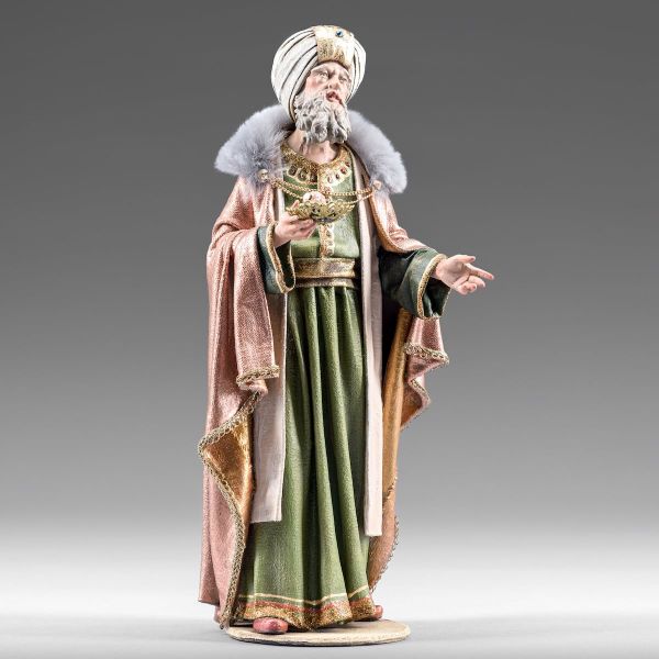 Picture of Wise King standing 55 cm (21,6 inch) Rustika wooden Nativity in peasant style with fabric clothes