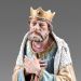 Picture of Wise King kneeling with Crown 14 cm (5,5 inch) Rustika wooden Nativity in peasant style with fabric clothes