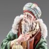 Immagine di Re Magio in ginocchio statua Presepe Rustika 20 cm legno e stoffa