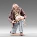 Imagen de Pastor arrodillado con Cordero 12 cm (4,7 inch) Pesebre campesino Rustika de madera con trajes de tela