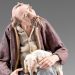 Imagen de Pastor arrodillado con Cordero 14 cm (5,5 inch) Pesebre campesino Rustika de madera con trajes de tela
