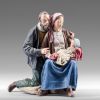 Immagine di Sacra Famiglia statua Presepe grande Rustika 55 cm legno e stoffa