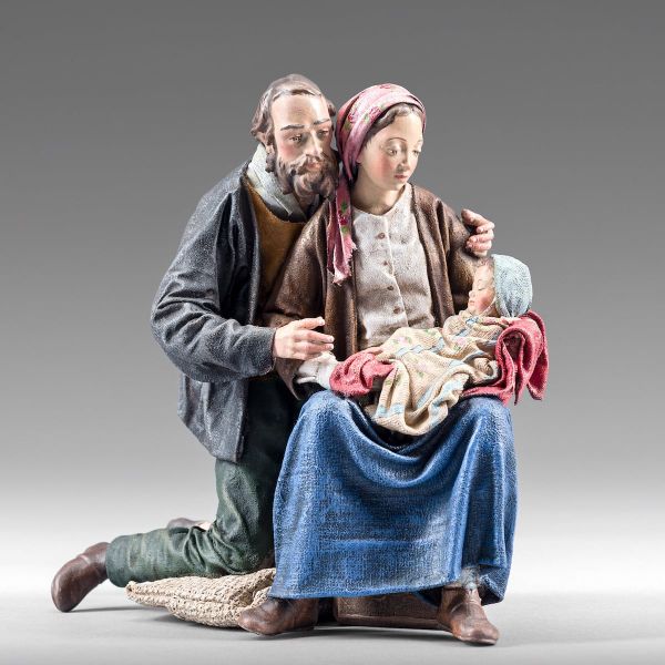 Immagine di Sacra Famiglia statue Presepe grande Rustika 75 cm legno e stoffa