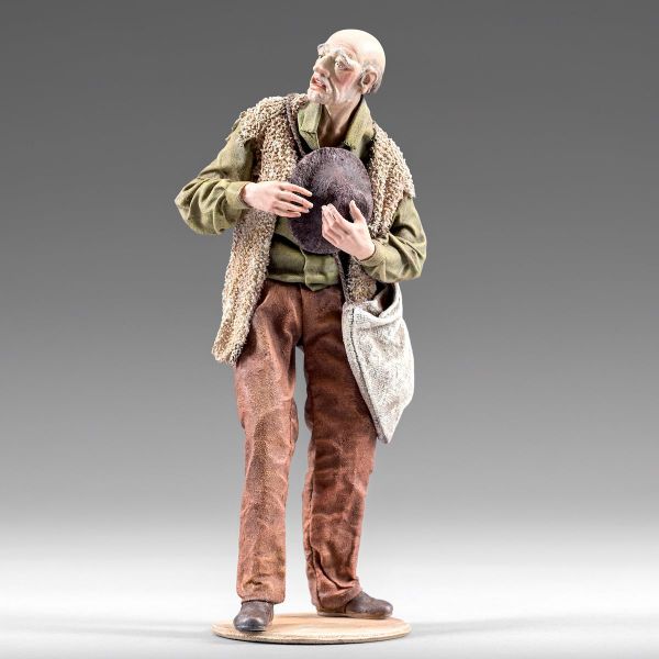 Picture of Adoring Shepherd with Hat Rustika Nativity 30 cm (11,8 inch) rustic wood & fabric
