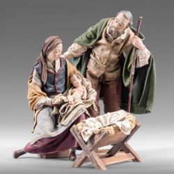 Picture of Holy Family (1) Nativity 110 cm (3,9 inch) Rustika wooden Nativity in peasant style with fabric clothes