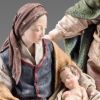 Immagine di Sacra Famiglia (01) statuine Presepe grande Rustika 110 cm legno e stoffa