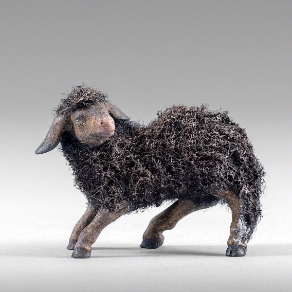 Picture of Lamb (left) black wool Rustika Nativity 20 cm (7,9 inch) rustic wood & fabric