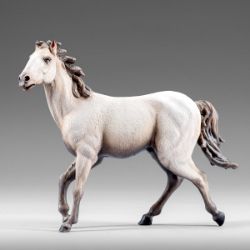 Immagine di Cavallo Bianco 12 cm (4,7 inch) Presepe contadino Rustika in legno con abiti in stoffa