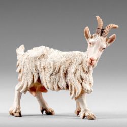 Imagen de Cabra que mira a izquierda 14 cm (5,5 inch) Pesebre campesino Rustika de madera con trajes de tela