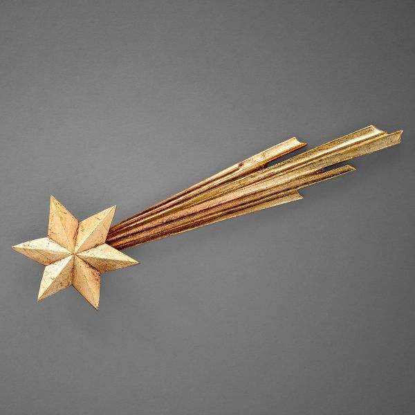 Immagine di Stella cometa Presepe Rustika 14 cm legno e stoffa