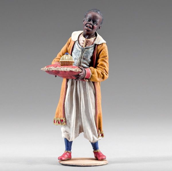 Imagen de Paje de los Reyes Magos 40 cm (15,7 inch) Pesebre campesino Rustika de madera con trajes de tela