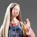 Picture of Woman with Apron 10 cm (3,9 inch) Immanuel dressed Nativity Scene oriental style Val Gardena wood statue fabric clothes