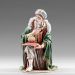 Picture of Wise King kneeling 12 cm (4,7 inch) Immanuel dressed Nativity Scene oriental style Val Gardena wood statue fabric clothes