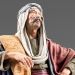 Picture of Man with carpet 12 cm (4,7 inch) Immanuel dressed Nativity Scene oriental style Val Gardena wood statue fabric clothes