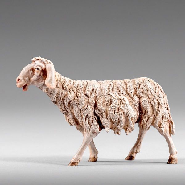 Picture of Sheep walking cm 12 (4,7 inch) Immanuel dressed Nativity Scene oriental style Val Gardena wood statue