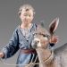 Picture of Boy with little Donkey 14 cm (5,5 inch) Immanuel dressed Nativity Scene oriental style Val Gardena wood statue fabric clothes
