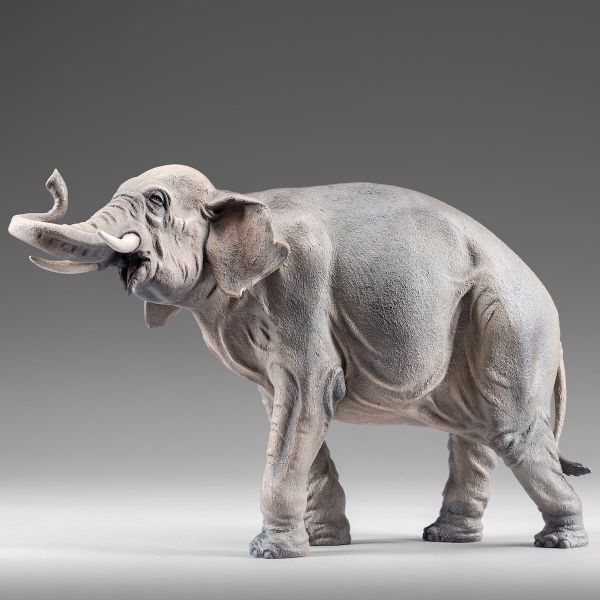 Imagen de Elefante de pie Belén Immanuel 40 cm oriental madera y tela