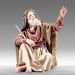 Picture of Shepherd sitting cm 20 (7,9 inch) Immanuel dressed Nativity Scene oriental style Val Gardena wood statue fabric clothes