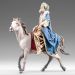 Immagine di Re Magio a cavallo cm 20 (7,9 inch) Presepe vestito Immanuel stile orientale statua in legno Val Gardena abiti in stoffa