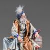 Immagine di Re Magio su dromedario Presepe Immanuel 75 cm palestinese grande legno e stoffa