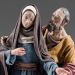 Picture of Mary and Apostle John 10 cm (3,9 inch) Immanuel dressed Nativity Scene oriental style Val Gardena wood statues fabric clothes
