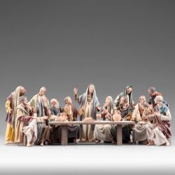 Picture of Last Supper 10 cm (3,9 inch) Immanuel dressed Nativity Scene oriental style Val Gardena wood statues fabric clothes