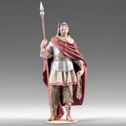 Picture of Soldier 10 cm (3,9 inch) Immanuel dressed Nativity Scene oriental style Val Gardena wood statue fabric clothes