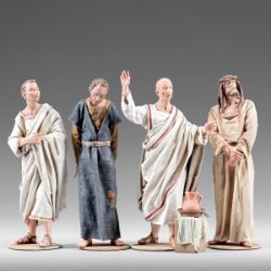 Immagine di Processo di Gesù 12 cm (4,7 inch) Presepe vestito Immanuel stile orientale statue in legno Val Gardena abiti in stoffa